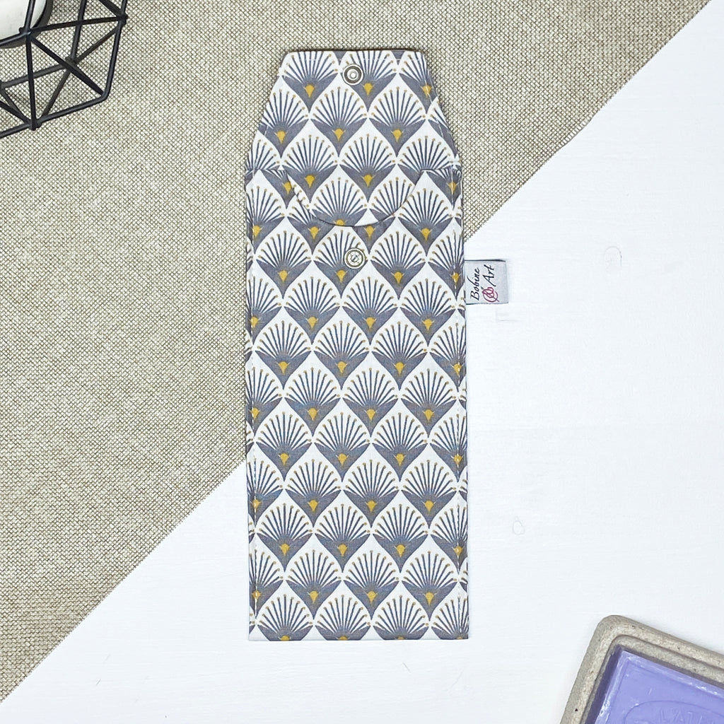 Porte Brosse à dent - Paon gris jaune