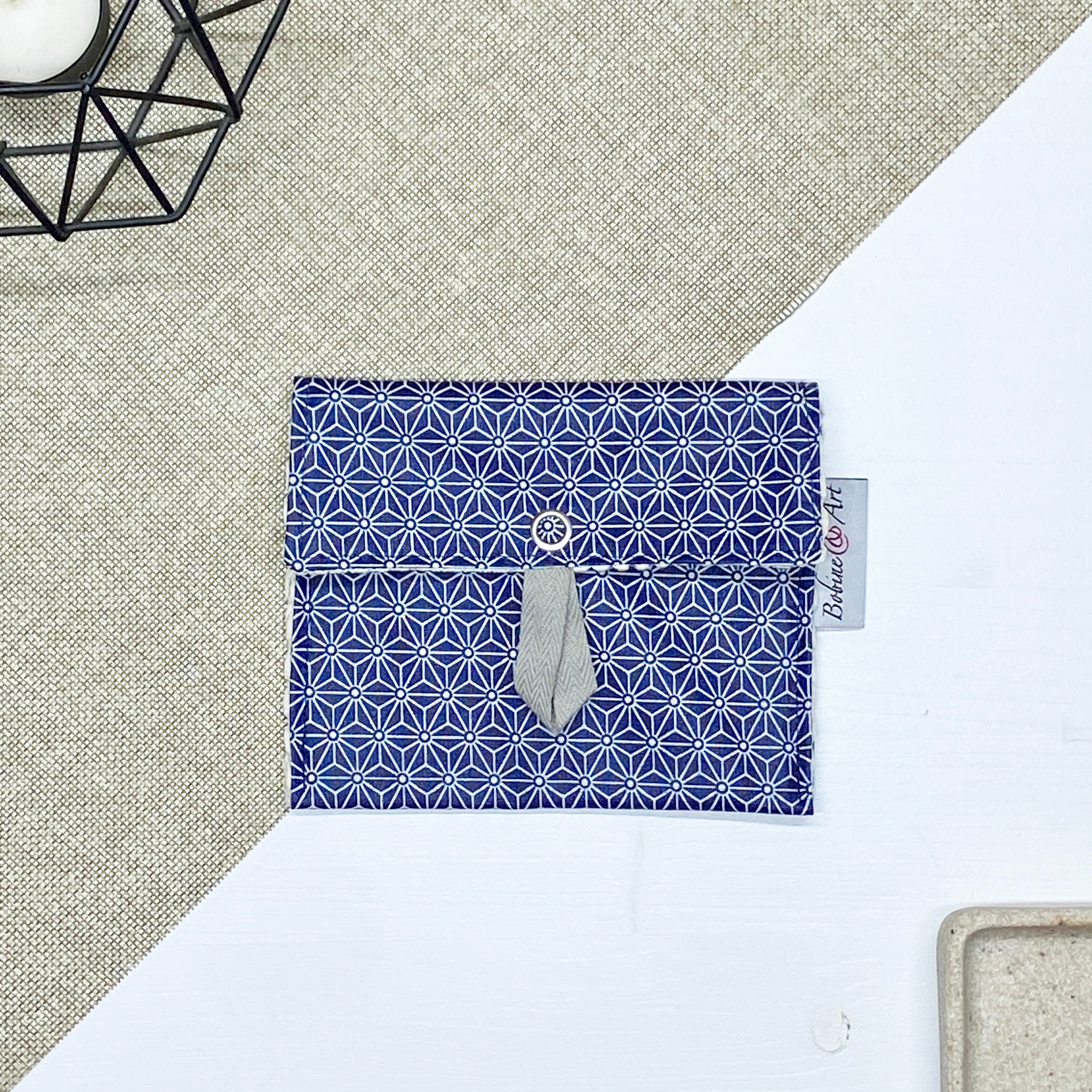 Porte savon - Bleu graphique