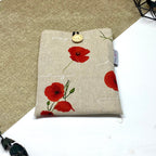 Pochette à livre de poche motif Coquelicot avec fermeture par bouton pour protéger les livres lors du transport