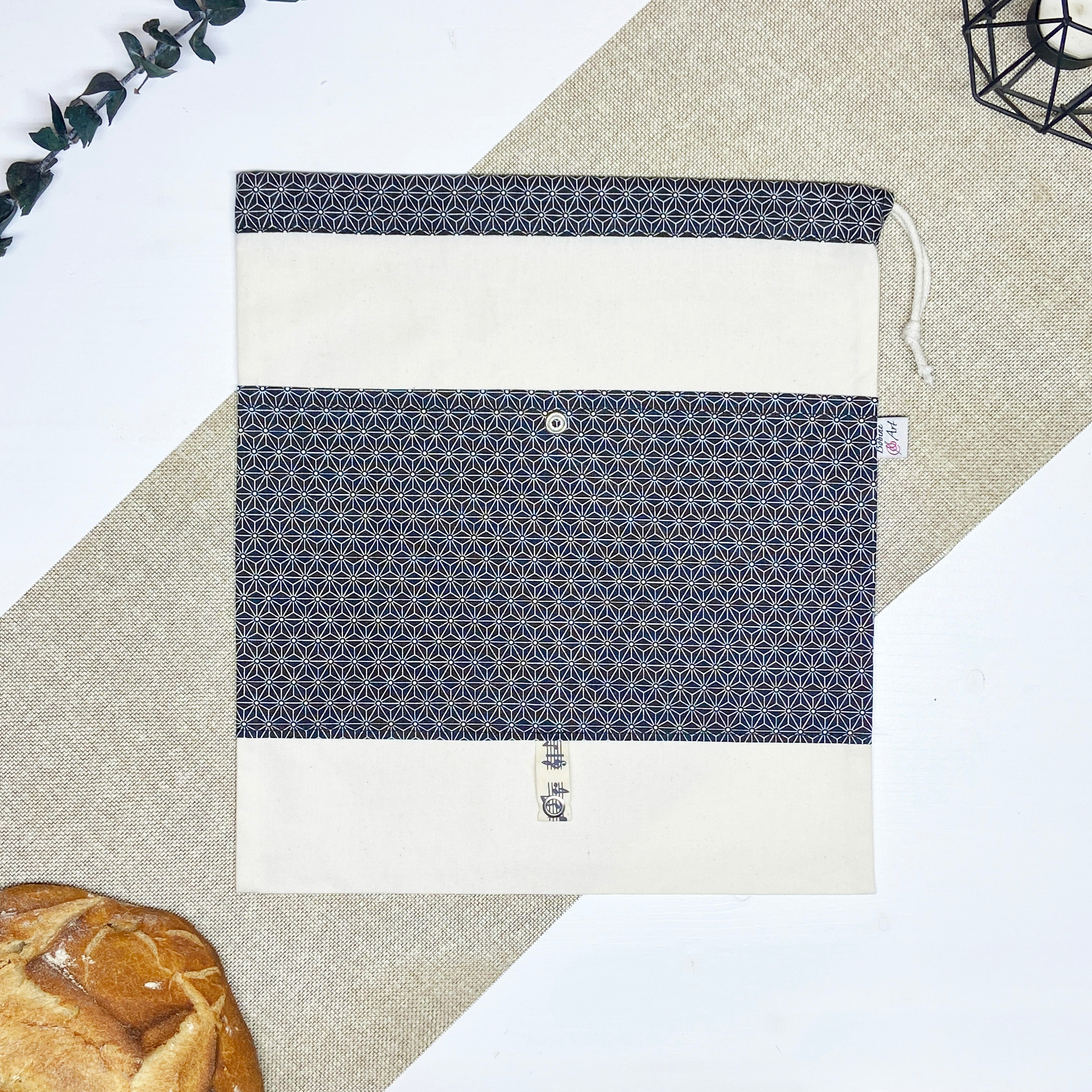 Sac à pain pliable - Graphique noir