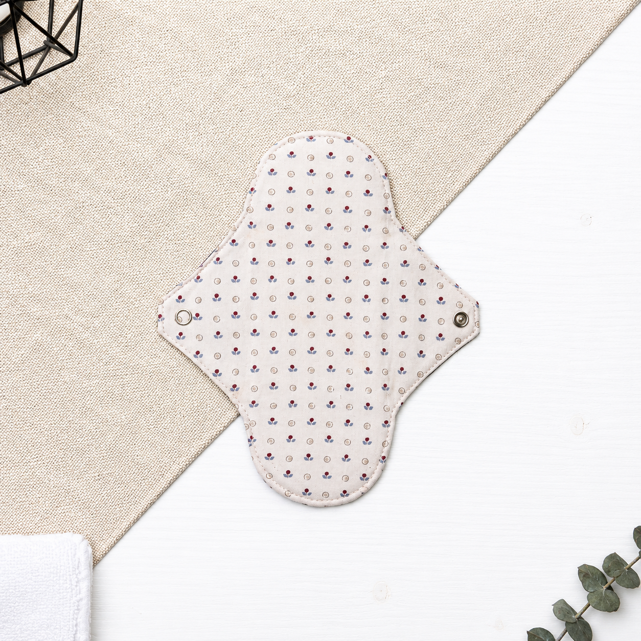 Serviette hygiénique lavable réutilisable en tissu - Rose