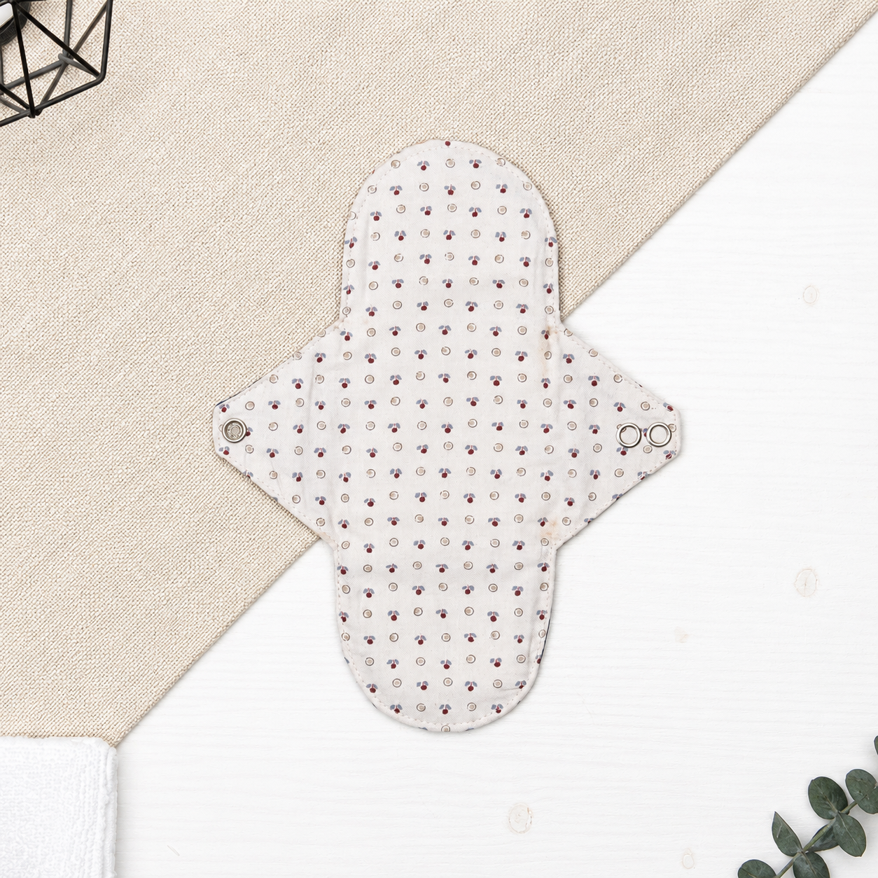 Serviette hygiénique lavable réutilisable en tissu - Rose