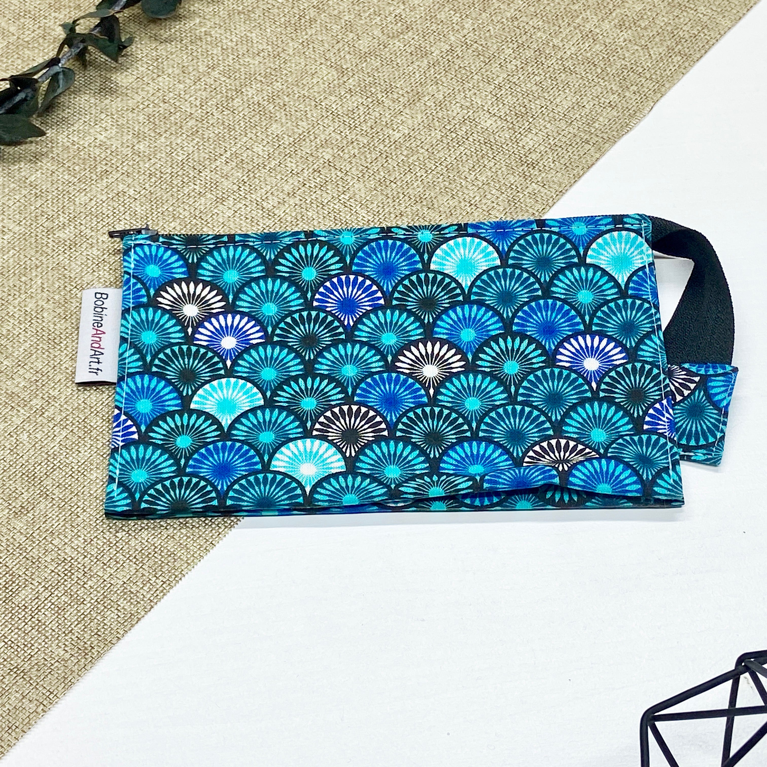 Trousse double - Mandala bleu