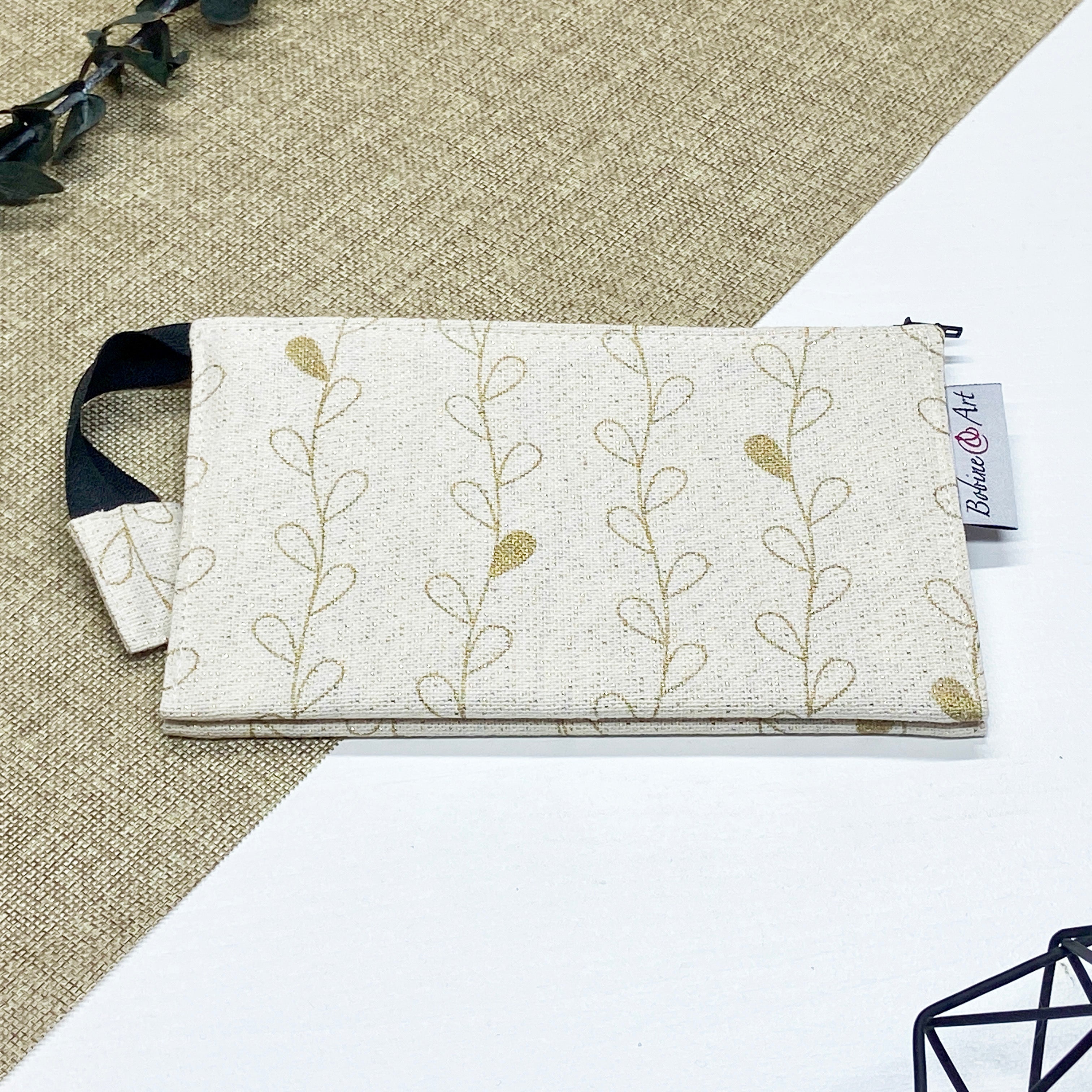 Trousse double - Feuille dorée