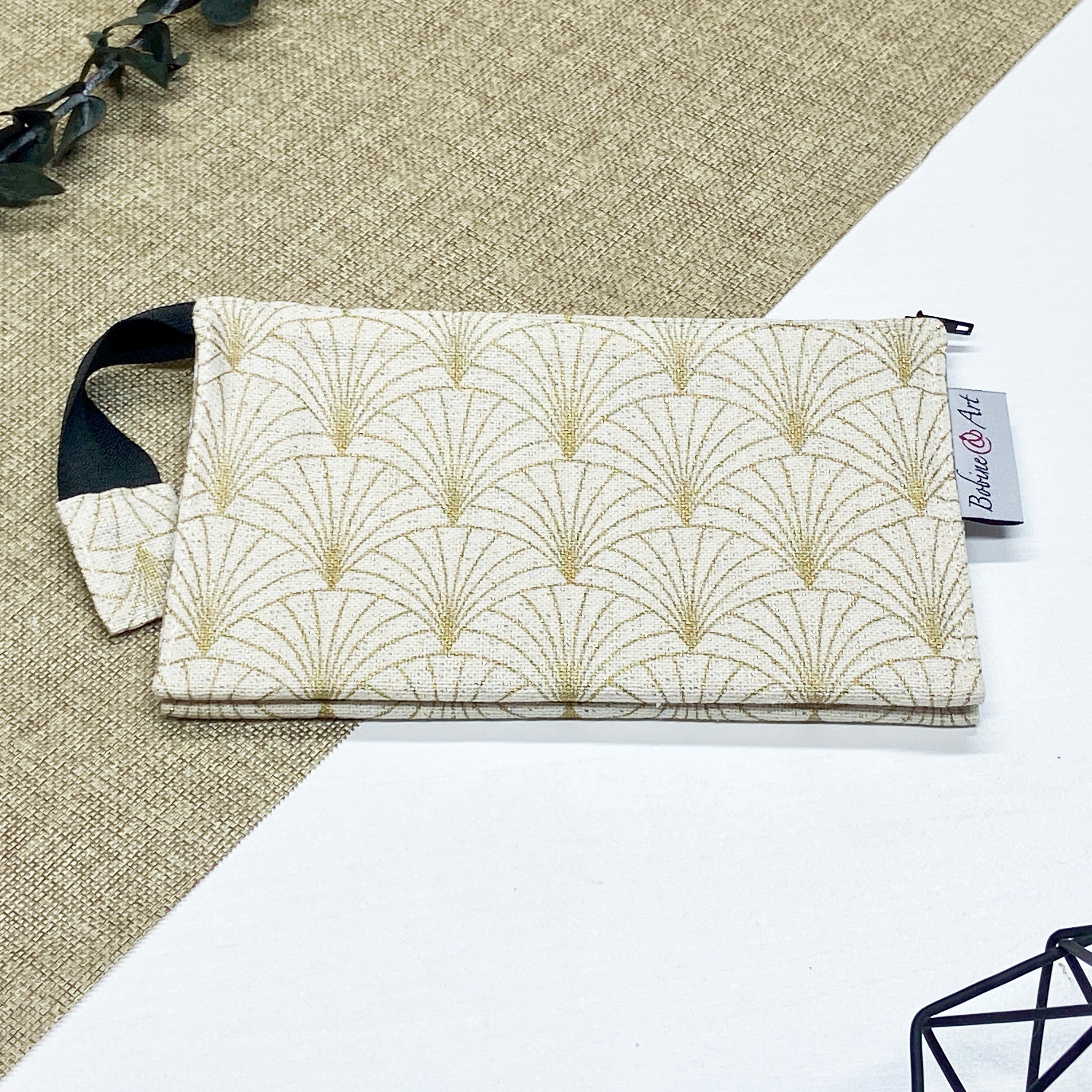 Trousse double - Eventail doré