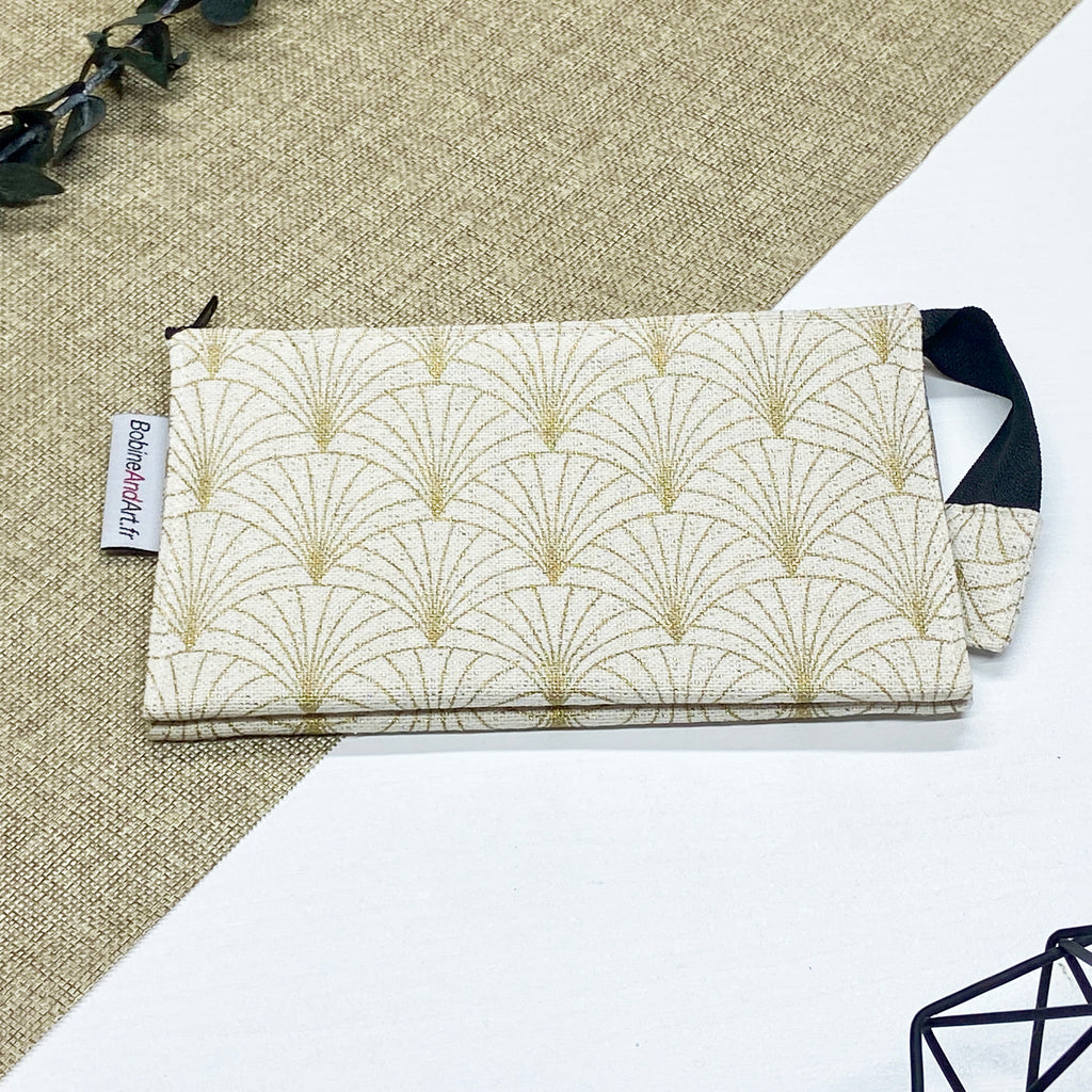 Trousse double - Eventail doré