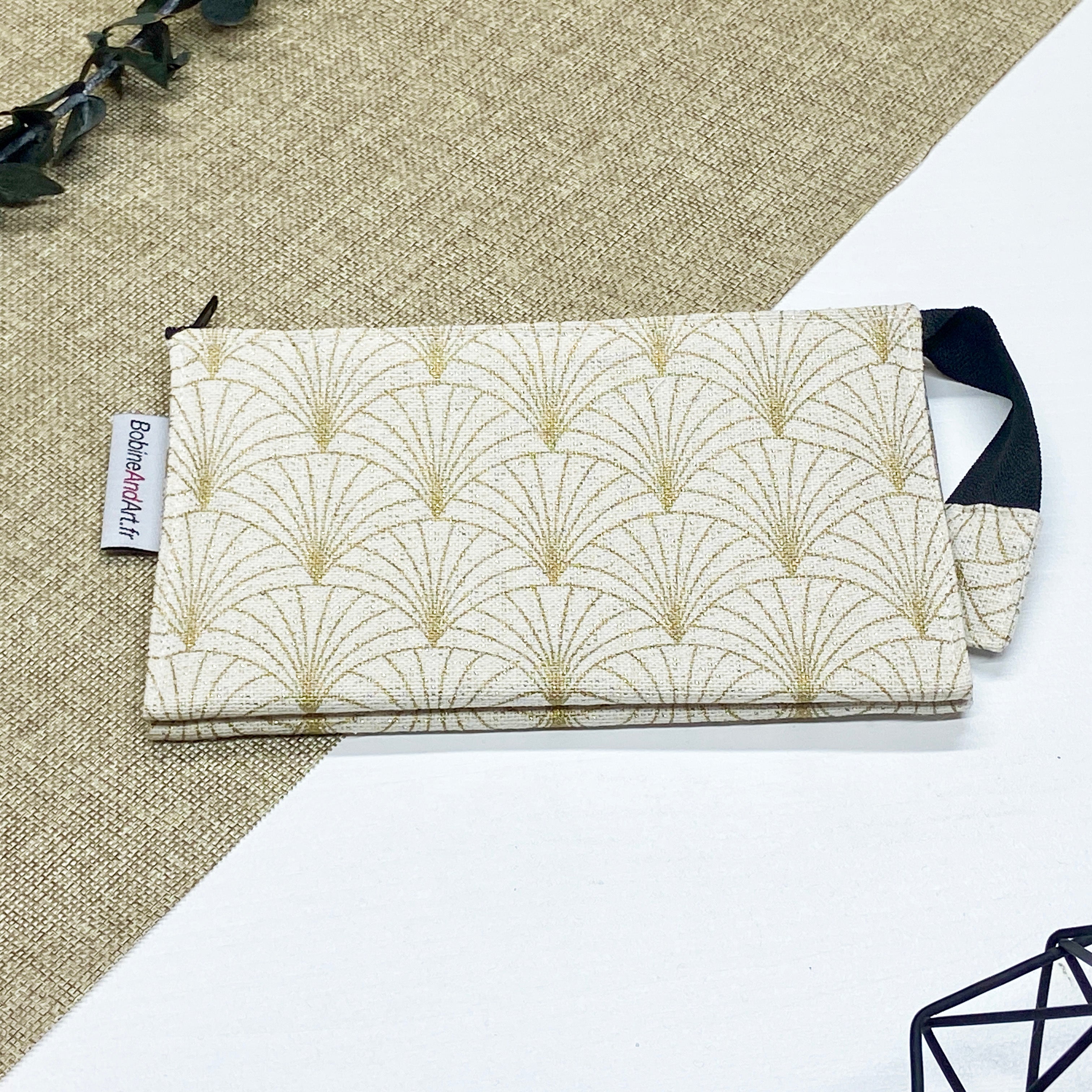 Trousse double - Eventail doré