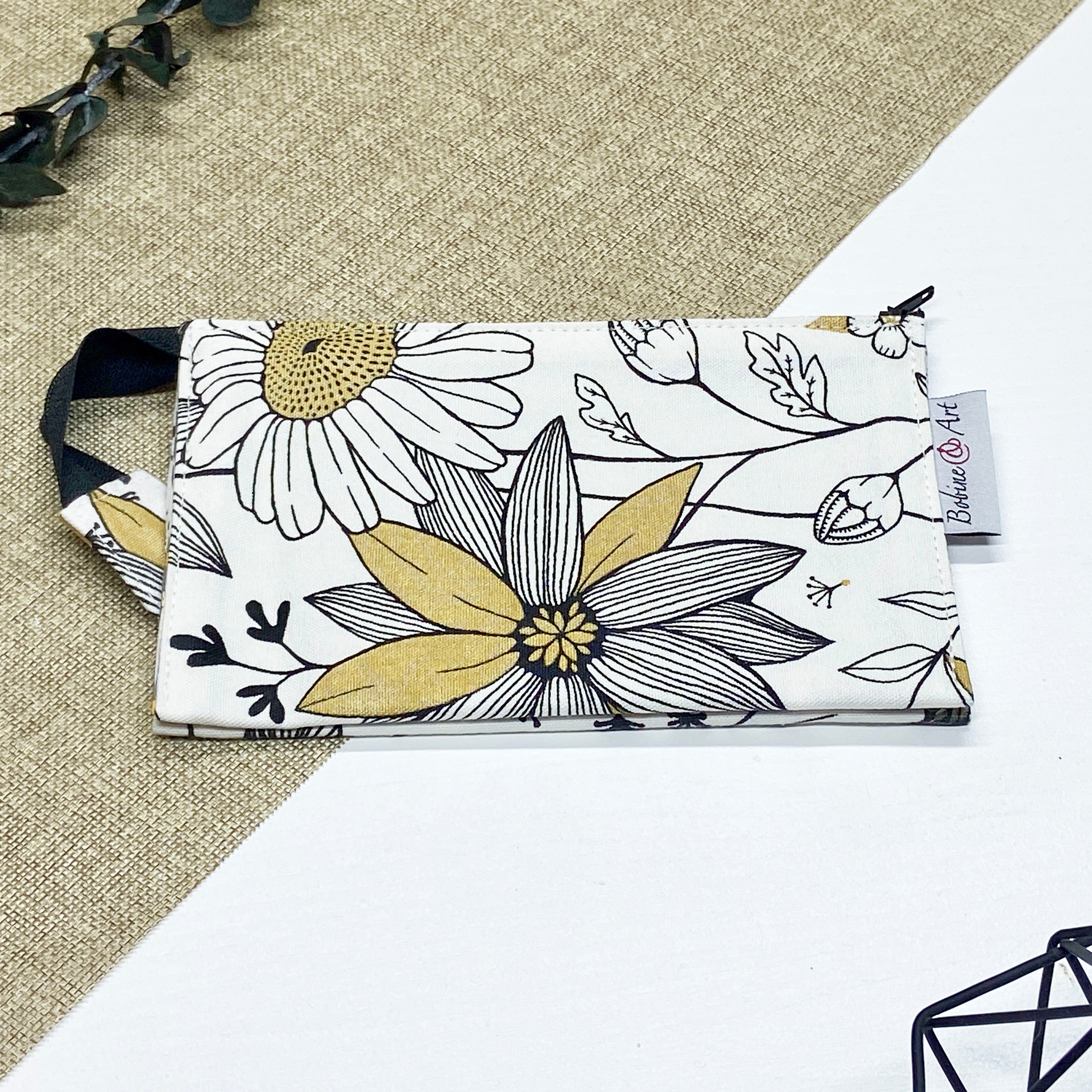 Trousse double - Fleur dorée