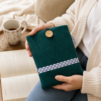 Pochette à livre de poche - Velours vert