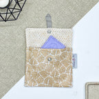 Porte-savon nomade imperméable motif feuillage doré pour savon solide fabriqué en France