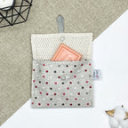 Porte-savon nomade imperméable motif pois pour savon solide fabriqué en France