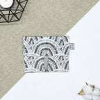 Porte-savon nomade paon gris fermé en tissu imperméable pour savon solide